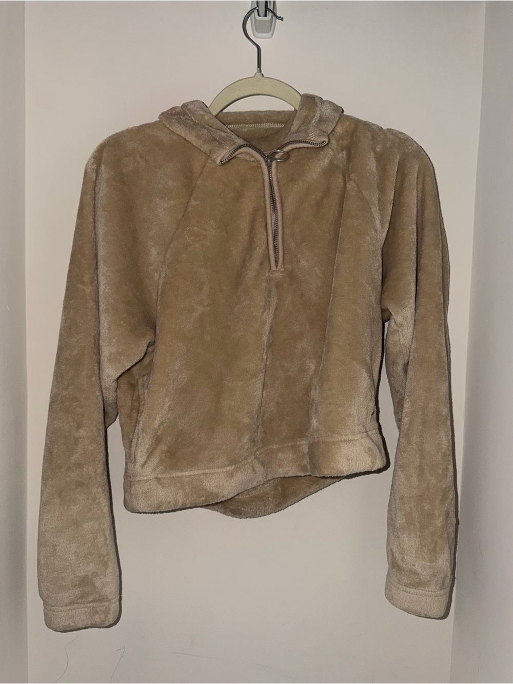 Women’s Hollister Tan Plush Half-Zip Hoodie